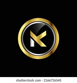 Premium luxury Vector elegant gold and  font Letter K Template for company logo with monogram element 3d Design