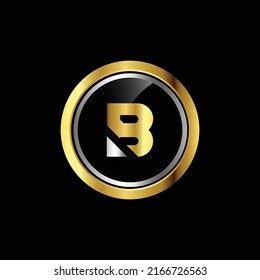 Premium luxury Vector elegant gold and  font Letter B Template for company logo with monogram element 3d Design
