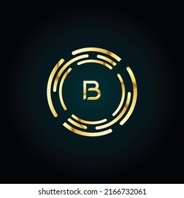 Premium luxury Vector elegant gold and  font Letter B Template for company logo with monogram element 3d Design