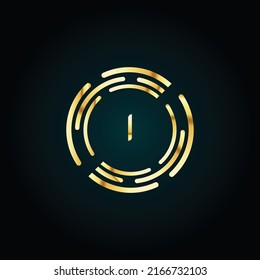 Premium lujoso Vector oro elegante y letra Letra I Plantilla para el logotipo de la empresa con elemento monográfico 3d Diseño