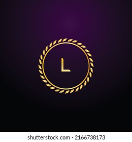 Premium lujoso Vector oro elegante y letra Letra L Plantilla para el logotipo de la empresa con elemento monográfico 3d Diseño