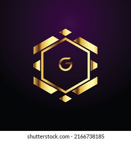 Premium lujo Vector oro elegante y letra Letra G Plantilla para el logotipo de la empresa con elemento monográfico 3d Diseño