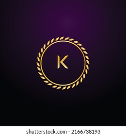 Premium lujoso Vector oro elegante y letra Letra K Plantilla para el logotipo de la empresa con el elemento monograma 3d Diseño
