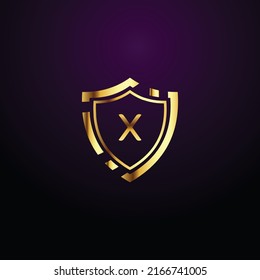 Premium luxury Vector elegant gold and  font Letter X Template for company logo with monogram element 3d Design