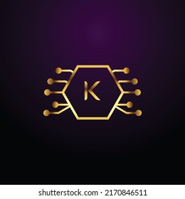 Premium luxury Vector elegant gold and  font Letter K Template for company logo with monogram element 3d Design