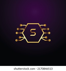 Premium luxury Vector elegant gold and  font Letter S Template for company logo with monogram element 3d Design