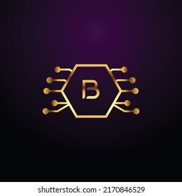 Premium luxury Vector elegant gold and  font Letter B Template for company logo with monogram element 3d Design