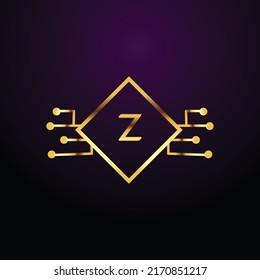 Premium-Luxus Vektor-elegante Gold und Schriftart Letter Z Vorlage für Firmenlogo mit Monogramm-Element 3d Design