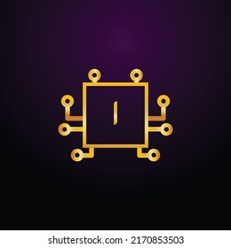Premium luxury Vector elegant gold and  font Letter I Template for company logo with monogram element 3d Design