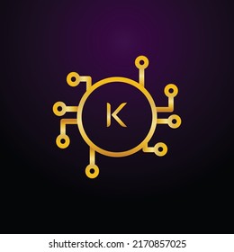 Premium luxury Vector elegant gold and  font Letter K Template for company logo with monogram element 3d Design