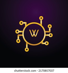 Premium lujo Vector oro elegante y letra Letra W Plantilla para el logotipo de la empresa con elemento monográfico 3d Diseño