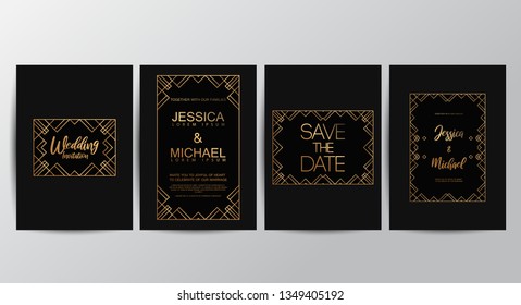 Premium Luxury Wedding Invitation Cards Gold Stock Vector (Royalty Free ...