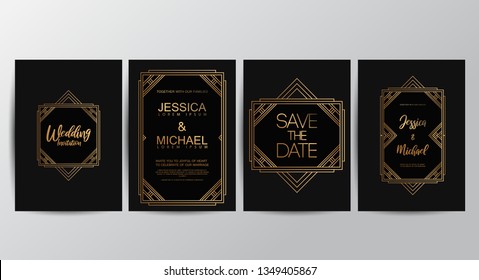 Premium Luxury Wedding Invitation Cards Gold Stock Vector (Royalty Free ...