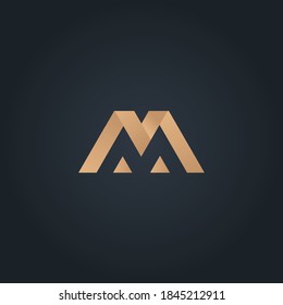 Premium M Letter gold Logo design for luxury company branding. M logotype Elegant and stylish identity template.