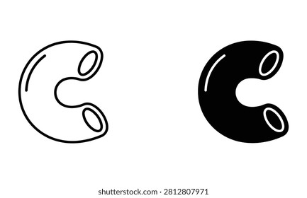 Premium Macaroni pasta icon set Vector Icon Isolated on White Background
