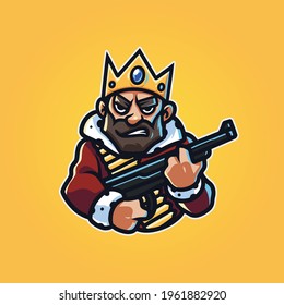 Premium Mad King mascot esports