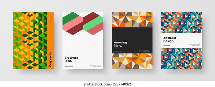 Premium-Magazin Cover Design Vektorkonzept-Komposition. Creative Mosaik-Hexagons Präsentations-Layout-Sammlung.