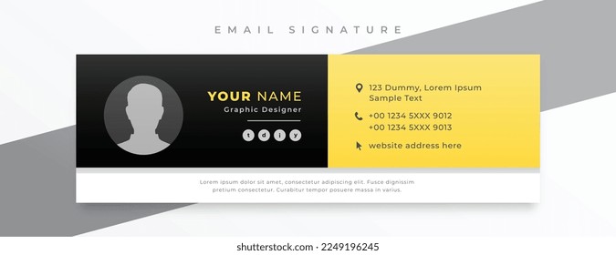 premium mail footer template design with social media profile 