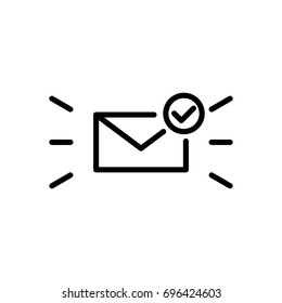 Premium mail icon or logo in line style. High quality sign and symbol on a white background. Vector outline pictogram for infographic, web design and app development.