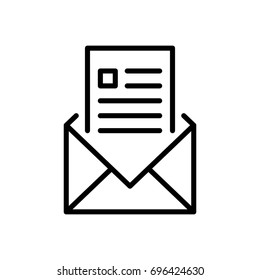 Premium mail icon or logo in line style. High quality sign and symbol on a white background. Vector outline pictogram for infographic, web design and app development.