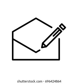 Premium mail icon or logo in line style. High quality sign and symbol on a white background. Vector outline pictogram for infographic, web design and app development.