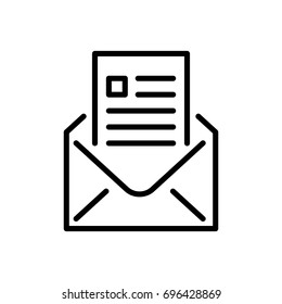 Premium mail icon or logo in line style. High quality sign and symbol on a white background. Vector outline pictogram for infographic, web design and app development.