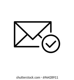 Premium mail icon or logo in line style. High quality sign and symbol on a white background. Vector outline pictogram for infographic, web design and app development.