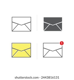 Premium Mail icon set which includes high-quality vector icons of email and E-mail.