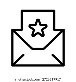 Conjunto de iconos de estrella de correo de Premium para mensajes importantes, favoritos, notificaciones y diseño de interfaz de usuario
