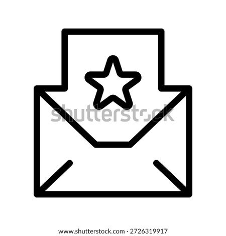 Premium mail star icon set for important messages, favorites, notifications, and UI design
