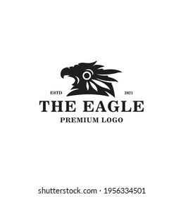 Premium Majestic Eagle Logo Design Inspiration - Isolated vector Illustration on white background - Creative vintage logo, icon, symbol, sticker, emblem, badge - exclusive  for miscellaneous product