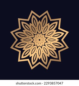Premium mandala golden with a black background elegant design