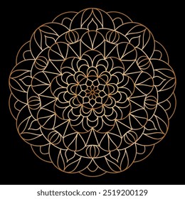 Patrón de mandala de Premium. Ornamento de círculo dorado. Un elemento de diseño para una idea creativa 