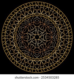 Premium mandala pattern. Golden circle ornament. A design element for a creative idea 