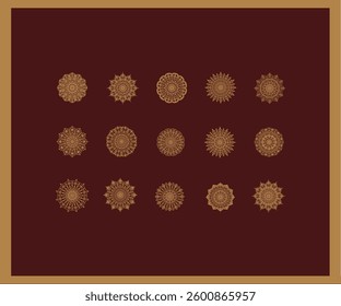 Premium mandala pattern. Golden circle ornament. A design element for a creative idea