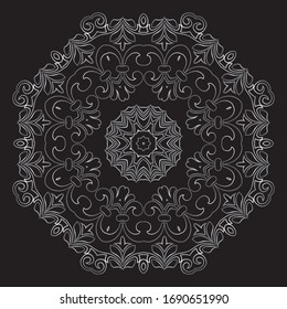 Premium Mandala Silver Vector Art Pattern Design 