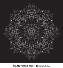 Premium Mandala Silver Vector Art Pattern Design 
