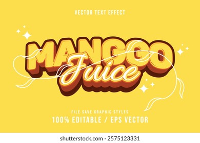 Premium Mango juice text effects can be edited again, suitable poster, template.