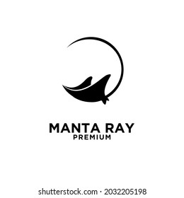 Premium manta ray vector black logo design isolated white background