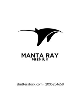 Premium manta ray vector black logo design isolated white background