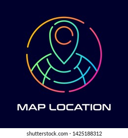 Premium map location illustration. High quality with technology feel. Can be used for website or ui.