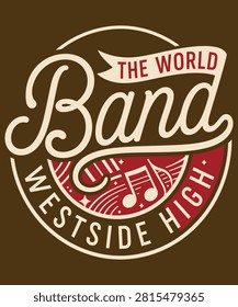 Premium marching band vector design featuring bold typography and music-inspired graphics. Perfect for band members, music teachers, marching season, school concerts, pep bands, and musicians. Clean editable artwork ideal for commercial printing, apparel, merchandise, and print-on-demand products.