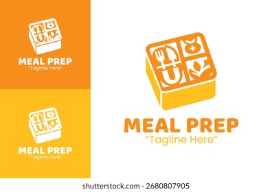 Un logotipo de servicio de preparación de comidas premium adecuado para marcas de estilo de vida, cafés de nutrición y plataformas de entrega conscientes del medio ambiente.