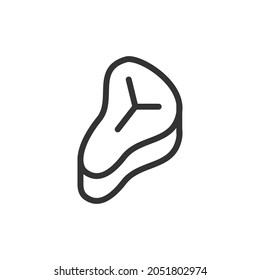 Premium meat line icon for app, web and UI. Vector stroke sign isolated on a white background. Outline icon of meat in trendy style.