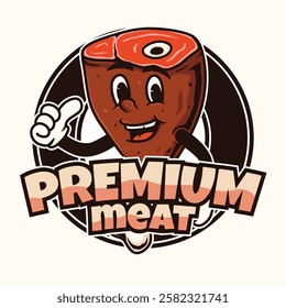 Premium meat logo mascot design