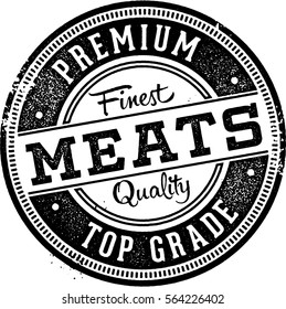 Premium Meats Butcher Shop Stamp