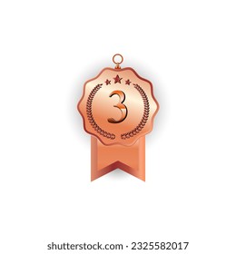 Premium Medal For Winners Vector Illustration Design. Golden Colors.
 Metal symbols Icon Of Success, Championship, And Trophy Clip Art Vector Design. White Background.