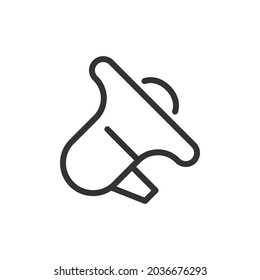 Icono de línea de megáfono premium para aplicación, web y interfaz de usuario. Signo de trazo vectorial aislado en un fondo blanco. Icono de contorno de megáfono en estilo moderno.