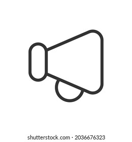 Premium megaphone line icon for app, web and UI. Vector stroke sign isolated on a white background. Outline icon of megaphone in trendy style.