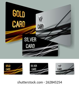 Premium Membership Partner Swoosh Line Layout Cards Collection With Swoosh Wave Abstract Modern Pattern. Vector Illustration